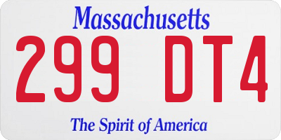 MA license plate 299DT4