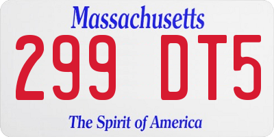 MA license plate 299DT5