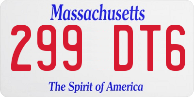 MA license plate 299DT6