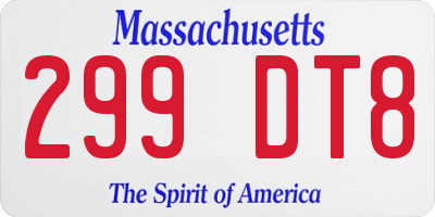 MA license plate 299DT8