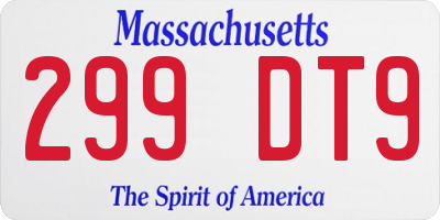 MA license plate 299DT9
