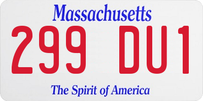 MA license plate 299DU1