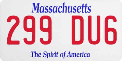 MA license plate 299DU6