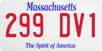 MA license plate 299DV1
