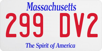 MA license plate 299DV2