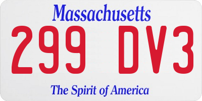 MA license plate 299DV3