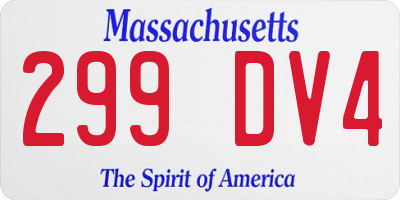 MA license plate 299DV4
