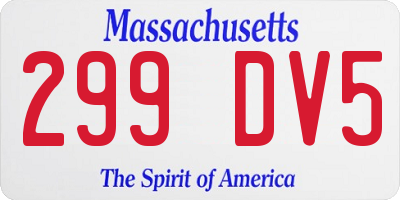 MA license plate 299DV5