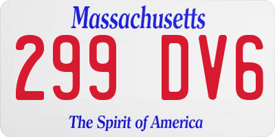 MA license plate 299DV6