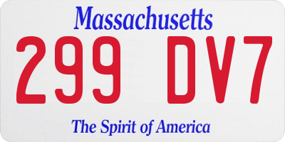 MA license plate 299DV7