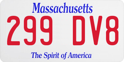 MA license plate 299DV8