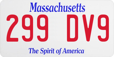 MA license plate 299DV9