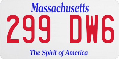 MA license plate 299DW6