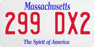 MA license plate 299DX2