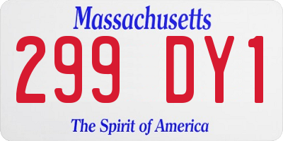 MA license plate 299DY1
