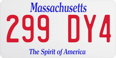 MA license plate 299DY4