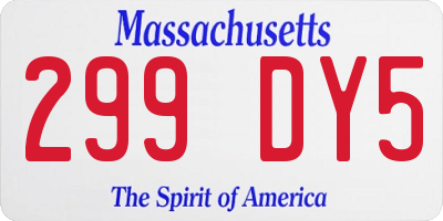 MA license plate 299DY5