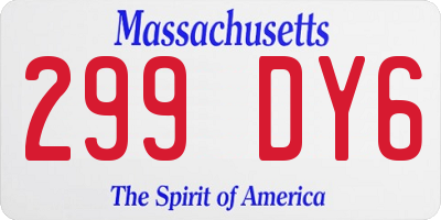 MA license plate 299DY6
