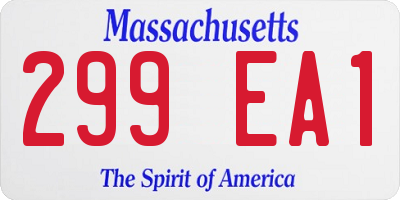 MA license plate 299EA1