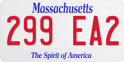 MA license plate 299EA2