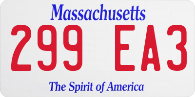 MA license plate 299EA3