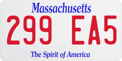 MA license plate 299EA5