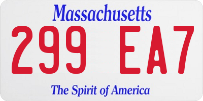 MA license plate 299EA7