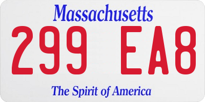 MA license plate 299EA8