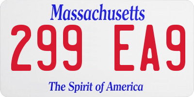 MA license plate 299EA9