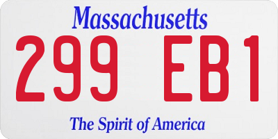 MA license plate 299EB1
