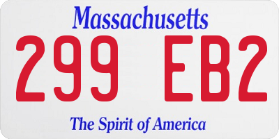 MA license plate 299EB2
