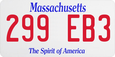 MA license plate 299EB3