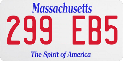 MA license plate 299EB5