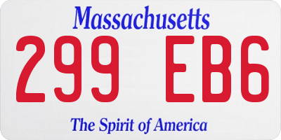 MA license plate 299EB6