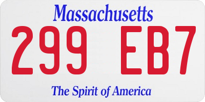 MA license plate 299EB7