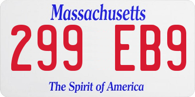 MA license plate 299EB9
