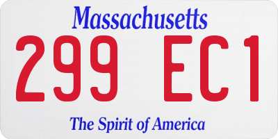 MA license plate 299EC1