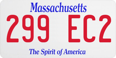 MA license plate 299EC2