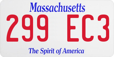 MA license plate 299EC3
