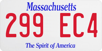 MA license plate 299EC4