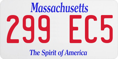 MA license plate 299EC5