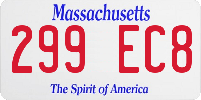 MA license plate 299EC8