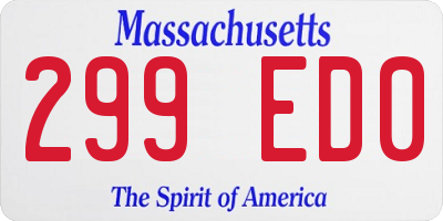 MA license plate 299ED0