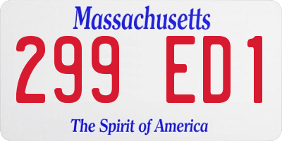 MA license plate 299ED1
