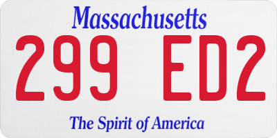MA license plate 299ED2