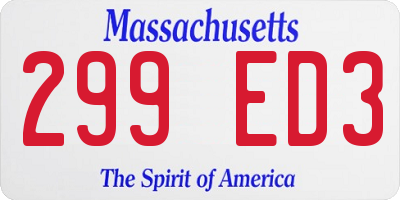 MA license plate 299ED3
