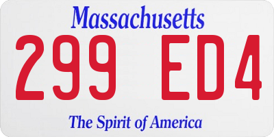 MA license plate 299ED4