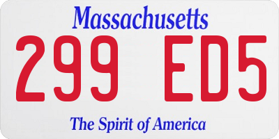 MA license plate 299ED5