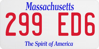 MA license plate 299ED6