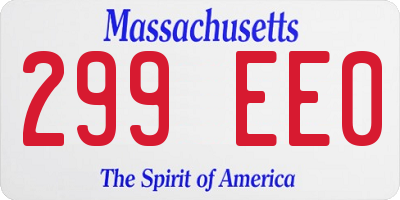 MA license plate 299EE0